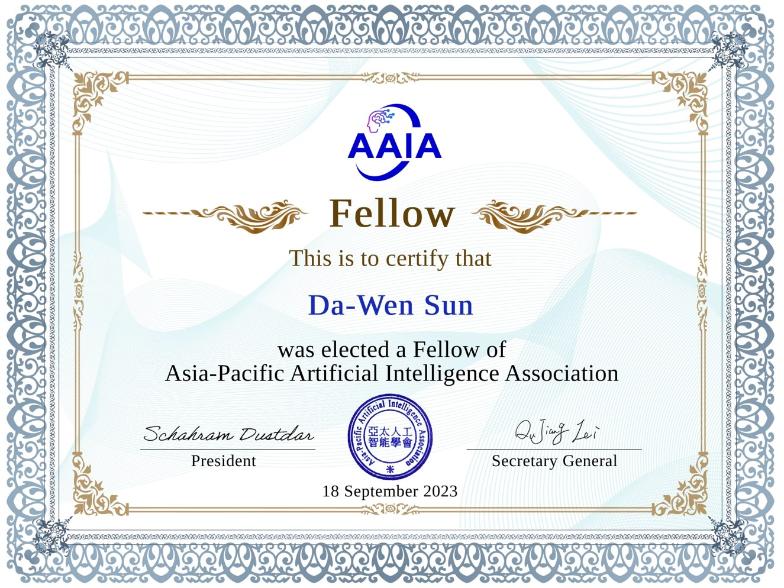 DaWen Sun Certificate